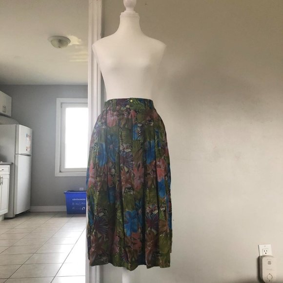Handmade floral midi skirt - Picture 1 of 4